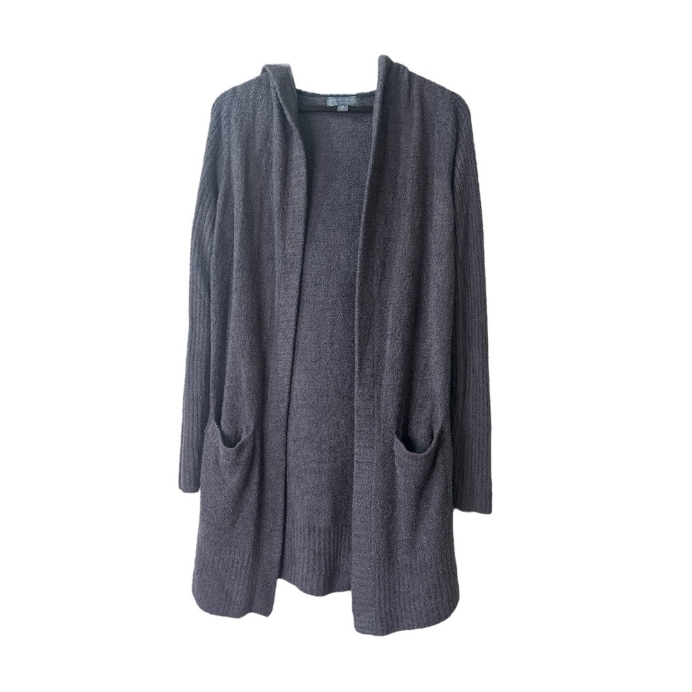 Barefoot Dreams Hooded Resort Cardigan XS Cozy Chic Lite Knit Pockets Loungewear